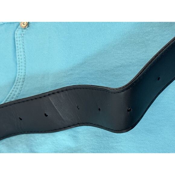 BonBonUp Butt Lifter Jeans Womens 8 Turquoise Black Belt Stretch 2024 Columbia - Picture 9 of 16